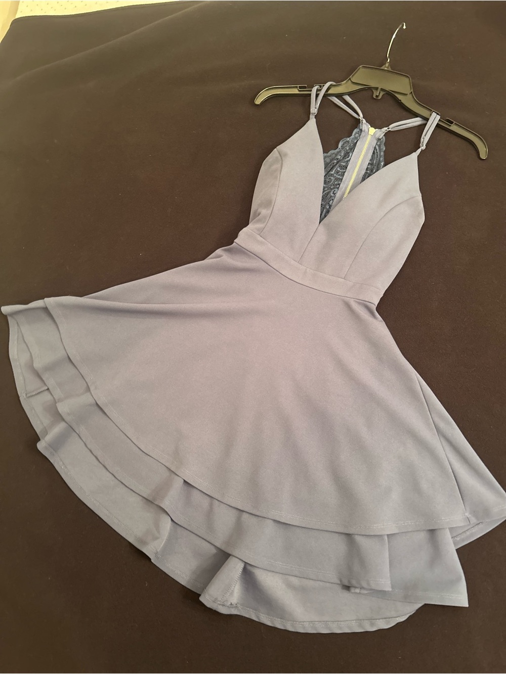 Honey and Rosie Lavender Lace-Trim Fit & Flare Slip